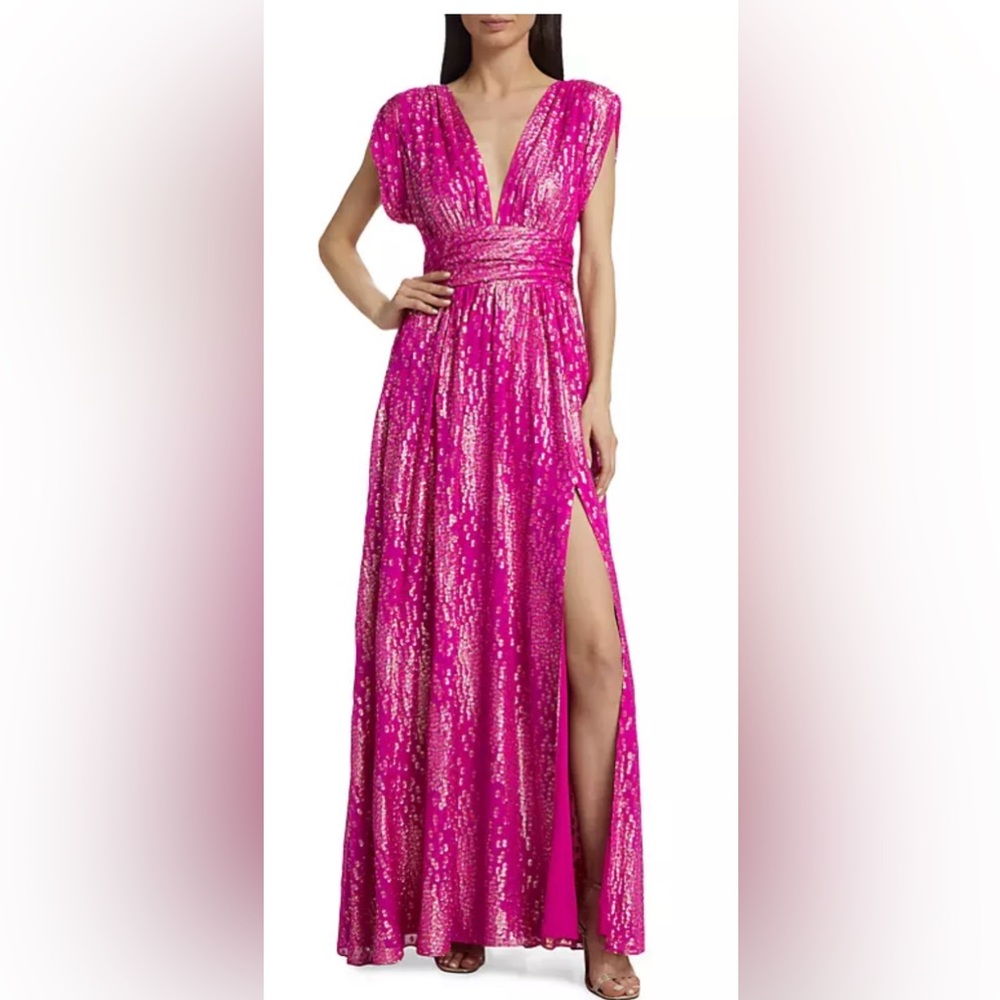 Ramy Brook Julianna Metallic Jacquard Gown, Size 0, Never Worn